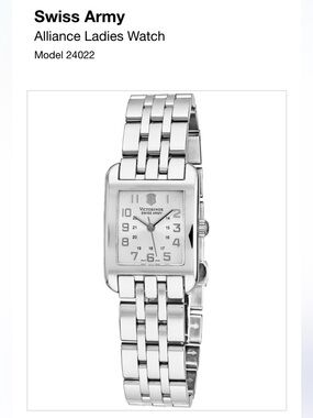 NWT Victorinox Swiss Army Alliance Silver Rectangle-face Watch (24022- Rect.SM